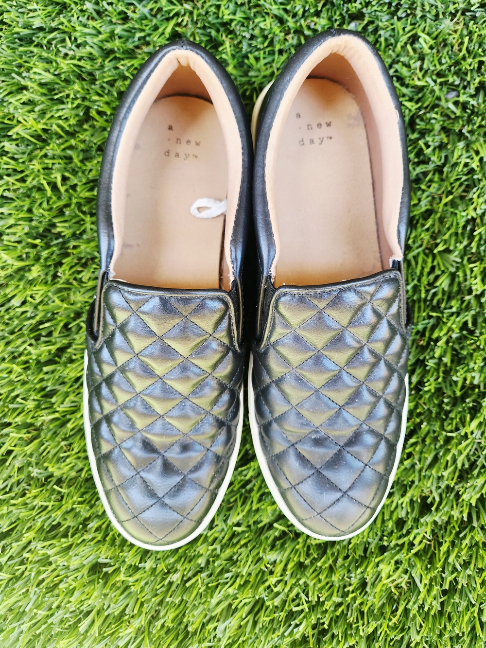 a new day Black Quilted Slip-On Loafers